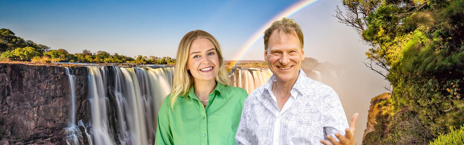 Ingo und Katharina vor einem Wasserfall |  Chamleon