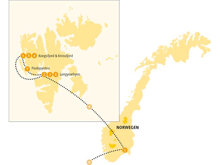 Reiseverlauf Reise Spitzbergen |  Chamleon