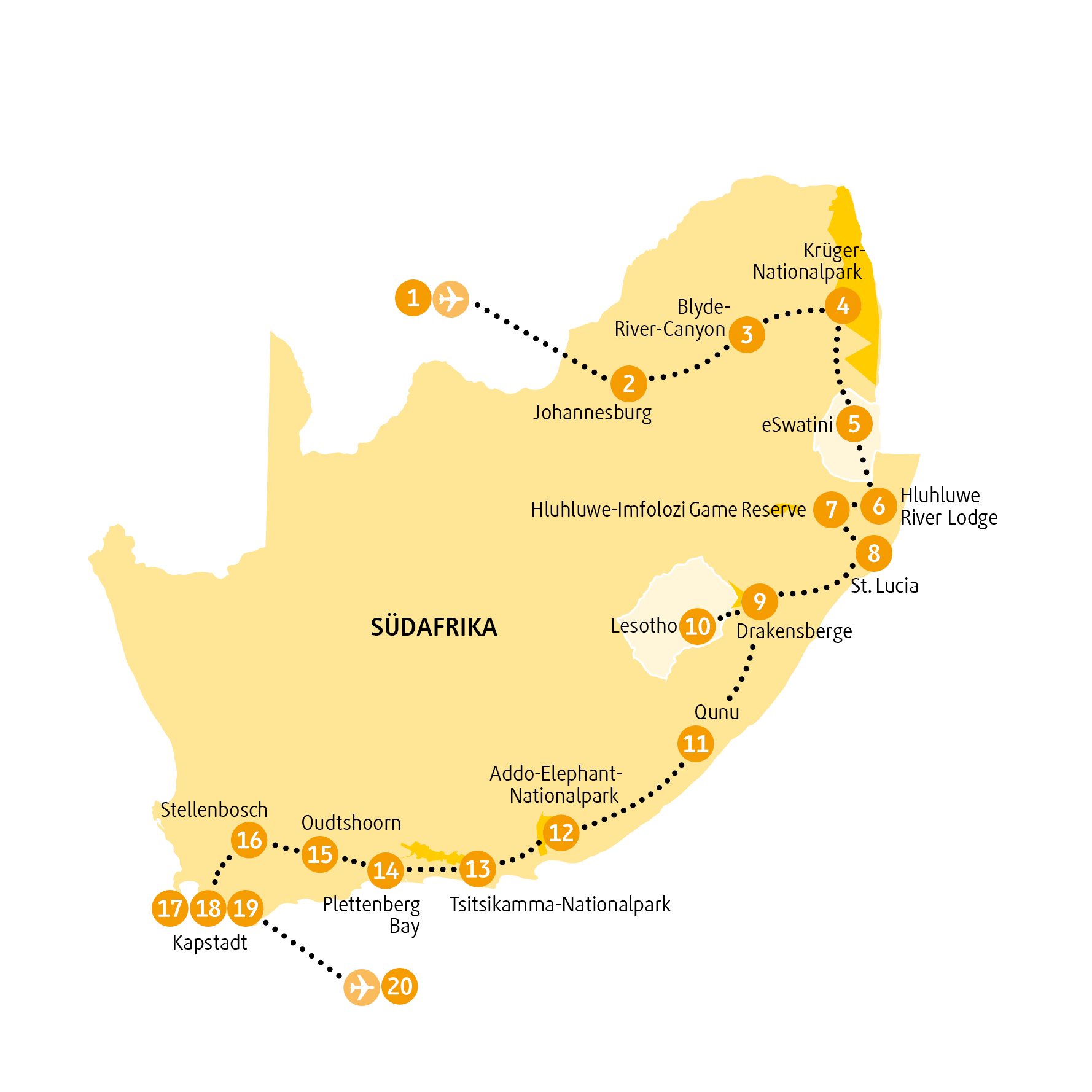  Südafrika, Eswatini und Lesotho Panorama Afrika Erlebnis-Reisen