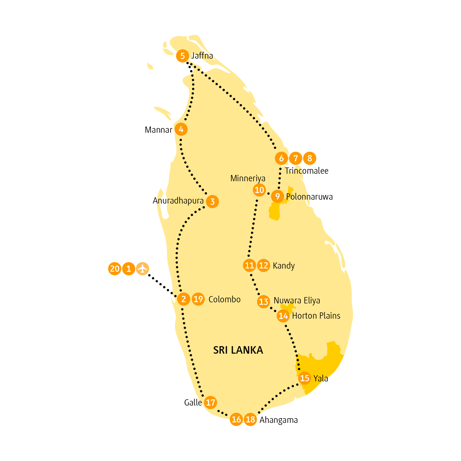 Reiseroute LKSSA