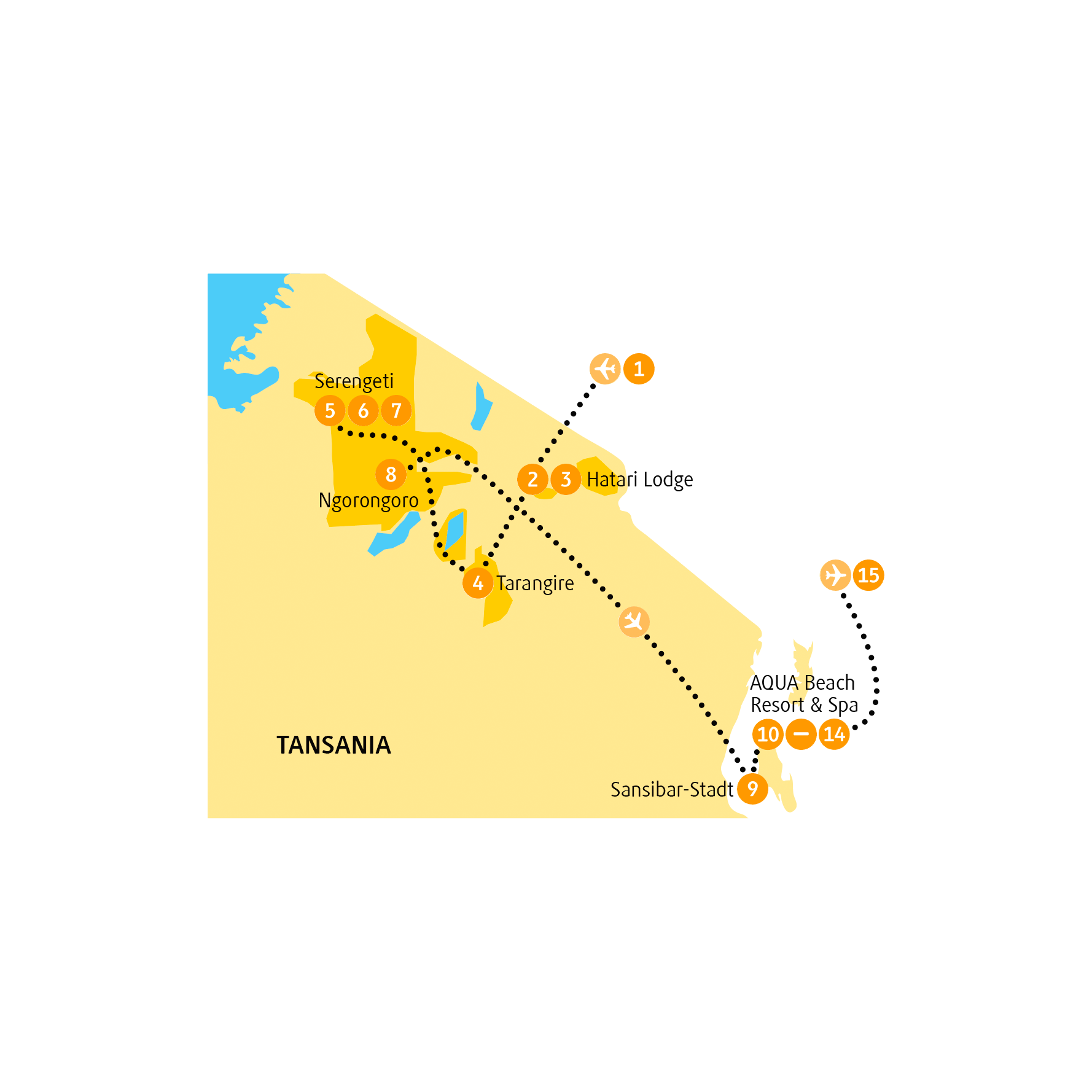 Reiseroute TZSER