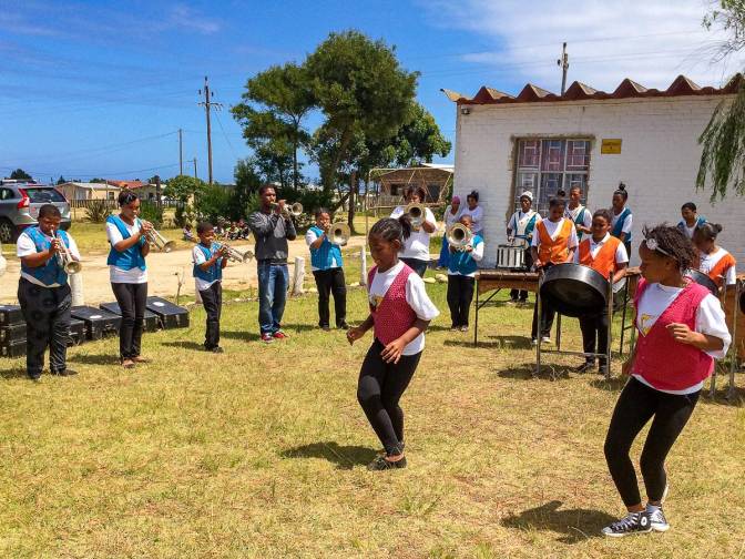 Freiluftsession der Plett Field Band