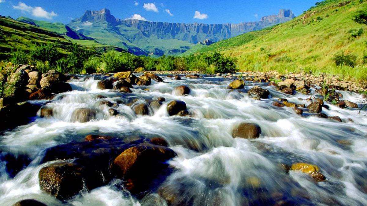 Sprudelnder Bach in den Drakensbergen |  Chamleon
